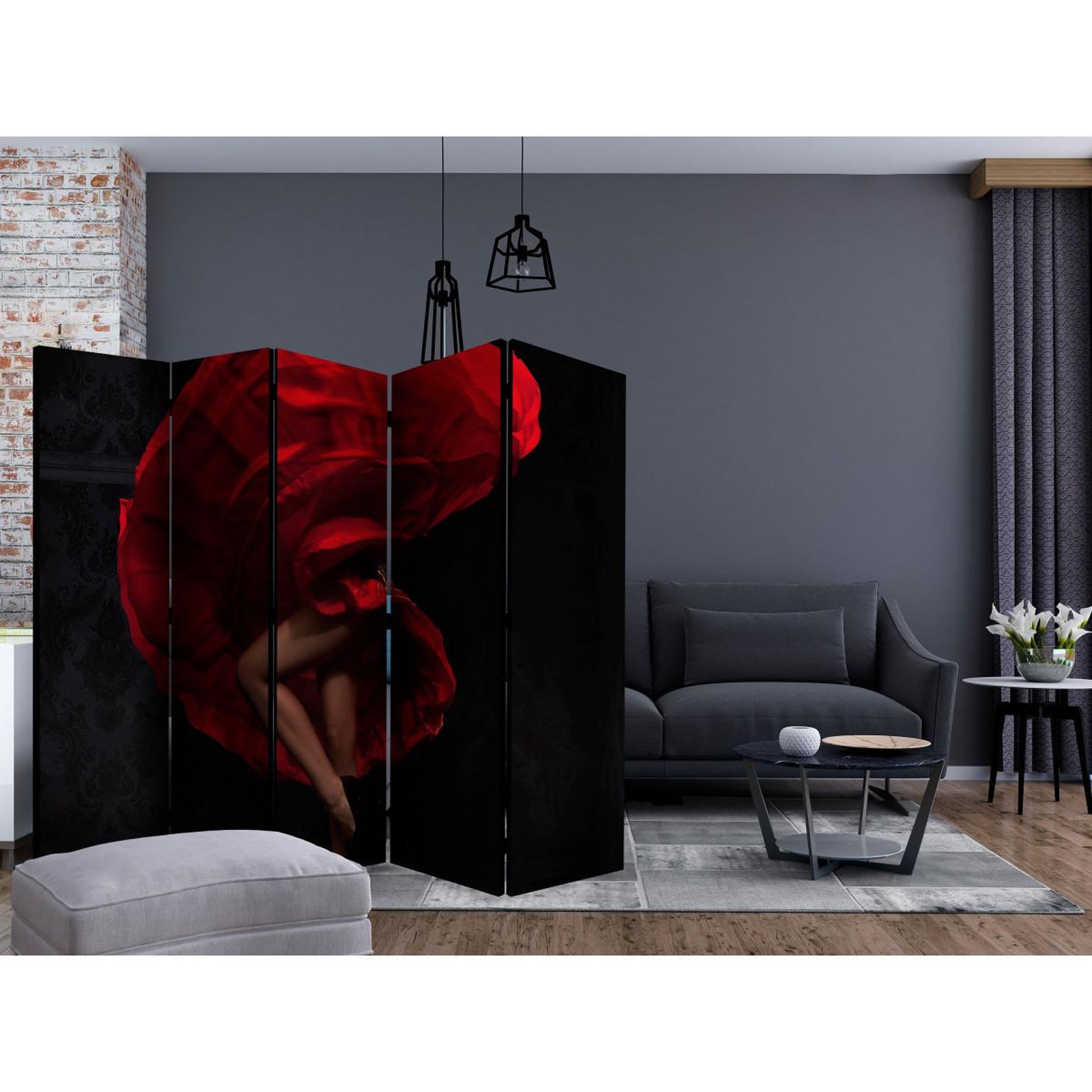 Voir la diapositive 2 : Paris Prix Paravent 5 volets  flamenco dancer  172x225cm