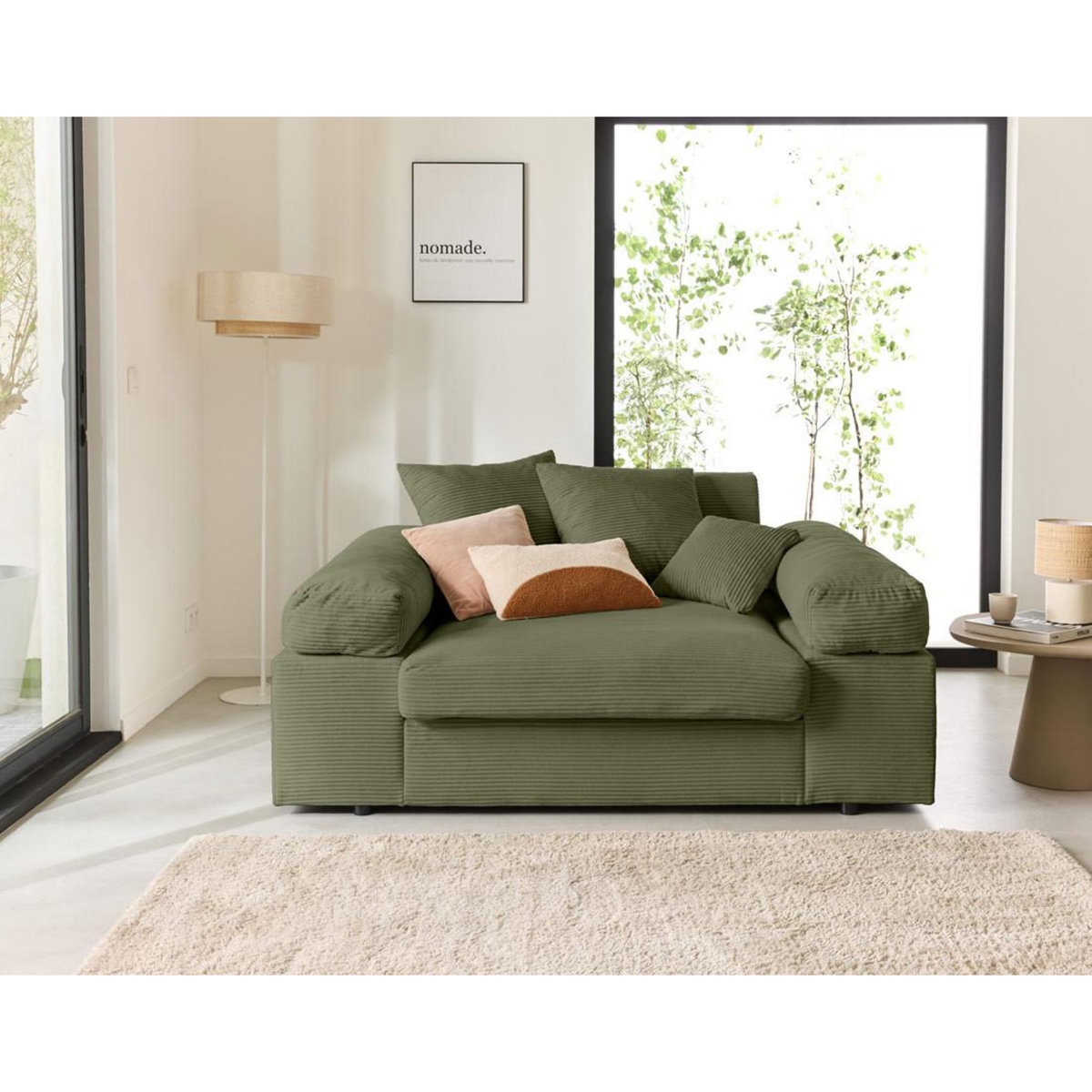 LISA DESIGN Aspen - fauteuil xl - assise profonde - velours côtelé