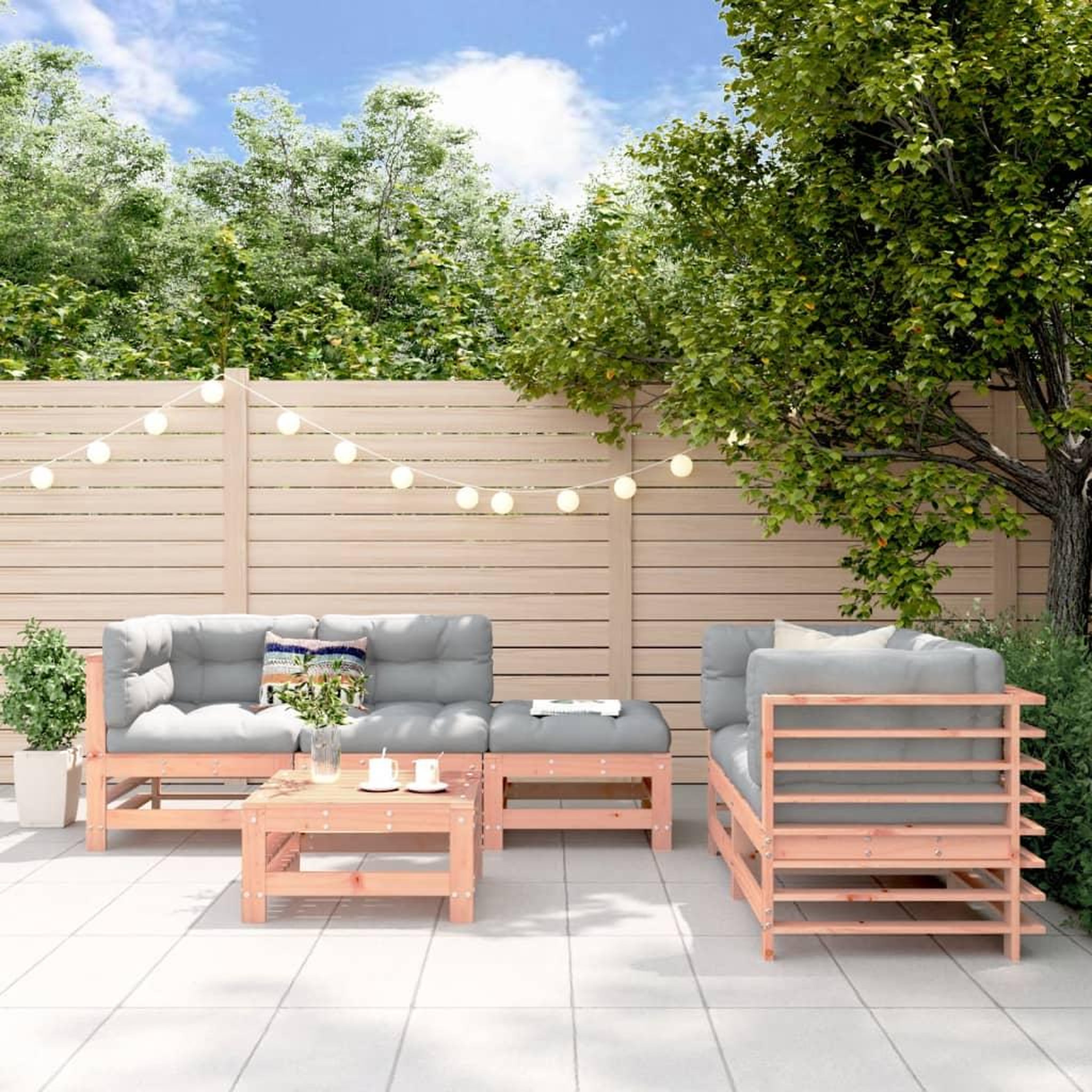 VIDAXL Salon de jardin 6 pcs bois massif douglas