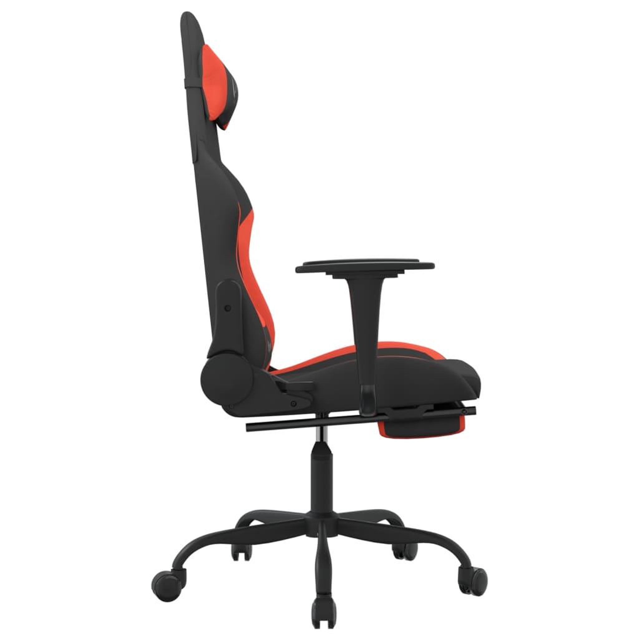 Voir la diapositive 5 : VIDAXL Chaise de jeu de massage avec repose-pied Noir et rouge Tissu