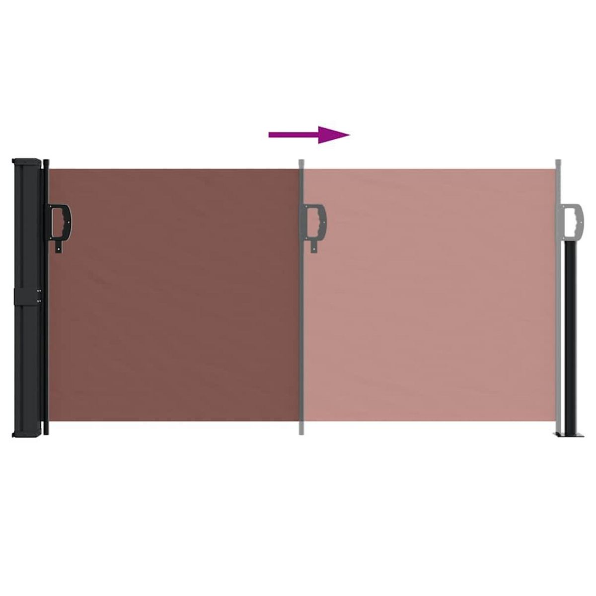 VIDAXL Auvent lateral retractable marron 100x300 cm