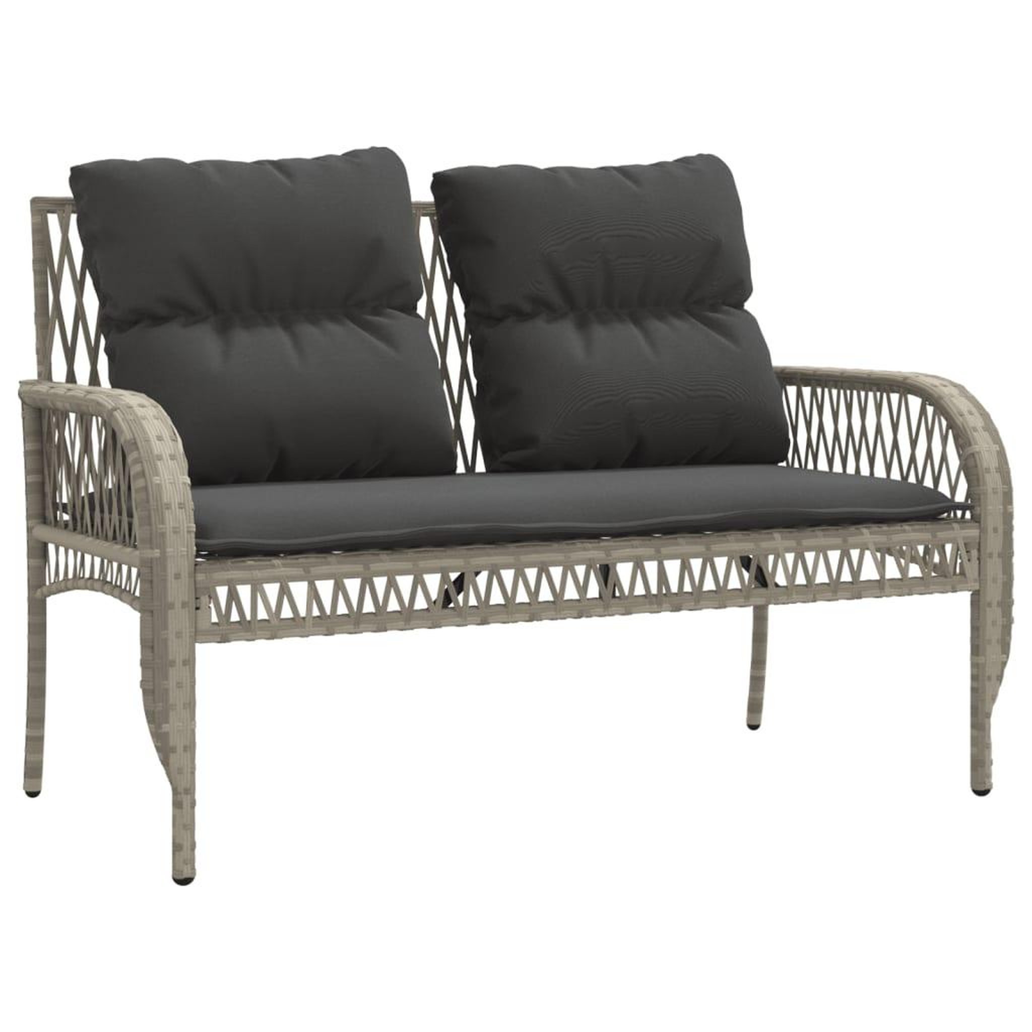 Voir la diapositive 4 : VIDAXL Salon de jardin 4 pcs avec coussins gris clair resine tressee