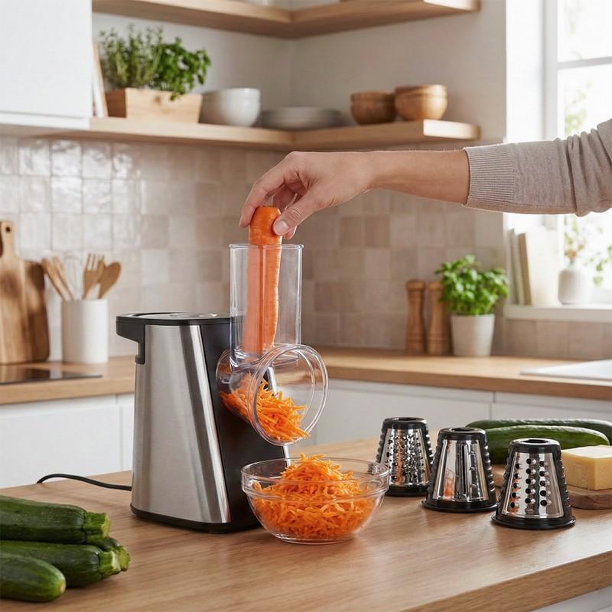 Voir la diapositive 4 : SCHNEIDER Schneider - scfp34200x - inox - râpe électrique - 200 w - 4 cônes