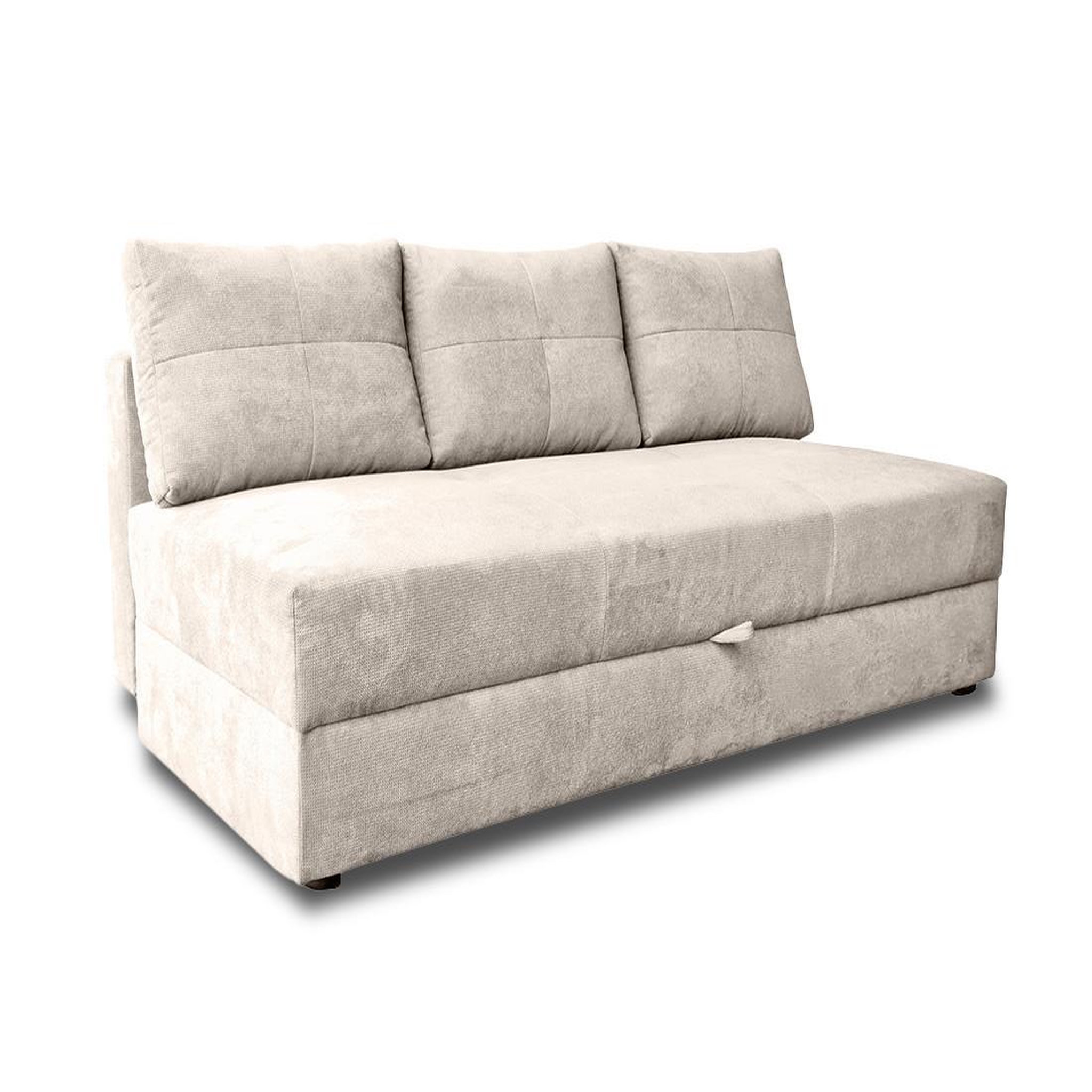 Voir la diapositive 2 : BEST MOBILIER Lucina - canapé droit 3 places - convertible avec coffre - en velours