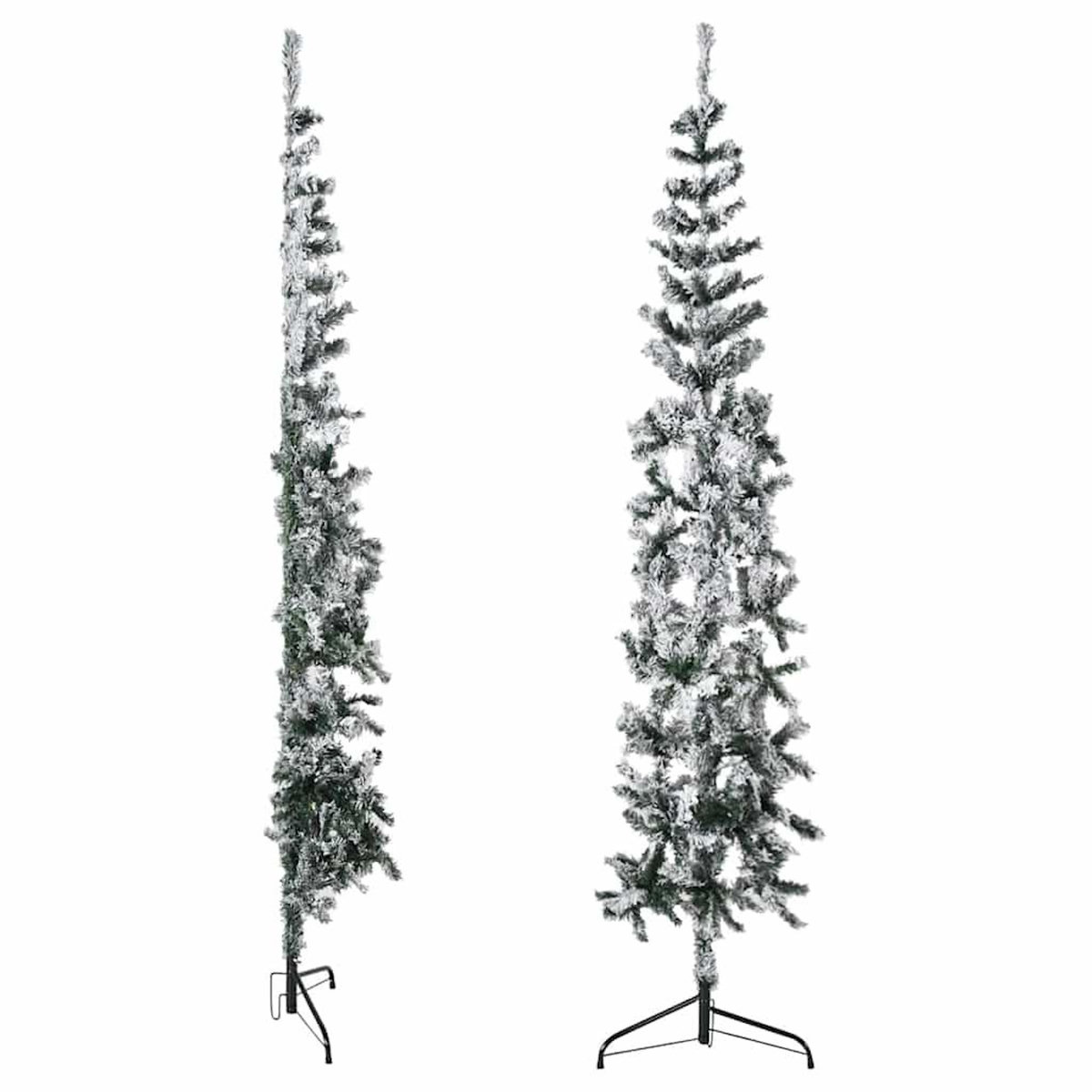 VIDAXL Demi sapin de Noël artificiel mince avec neige floquee 240 cm