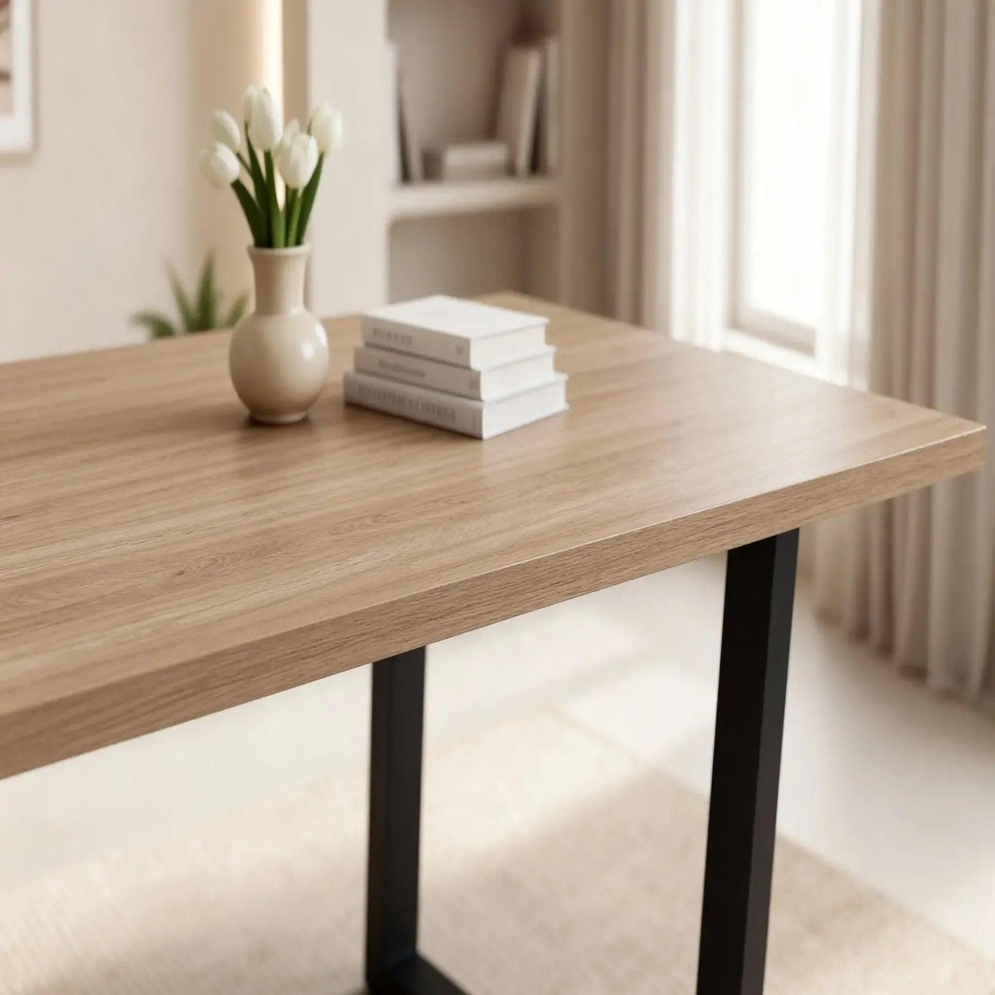 Voir la diapositive 5 : CASANOVA PARIS Neva - table à manger rectangulaire 180cmpieds en métal noir - chêne clair