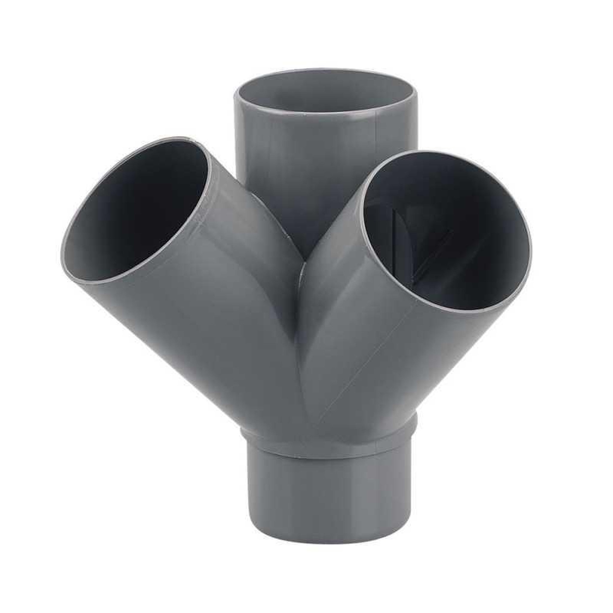 WAVIN Raccord culotte double équerre PVC 45° gris mâle-femelle D100, connecteur à 2 sorties