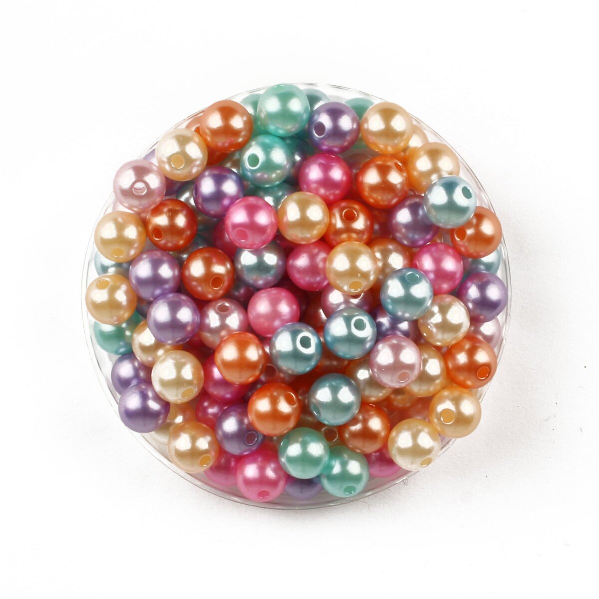 MegaCrea Perles pour enfant nacrées rondes pastel 0,8 cm 130 pièces pas  cher 