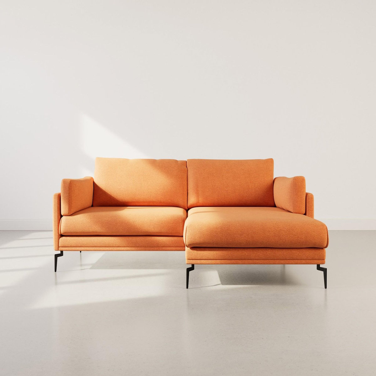 LISA DESIGN Carlos - canapé d'angle droit 4 places ultra moelleux en tissu texturé