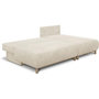 Voir la diapositive 4 : MARKET24 Canapé d'angle droit convertible MIKA 3 places - Velours côtelé beige - Coffre de rangement - L218 x P98/145 x H84 cm