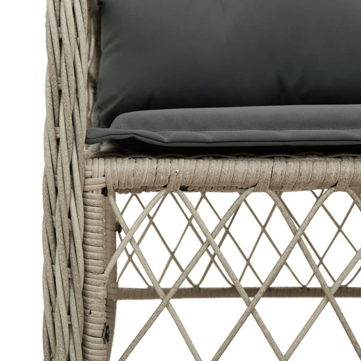 VIDAXL Ensemble a manger de jardin et coussins 9 pcs gris clair rotin