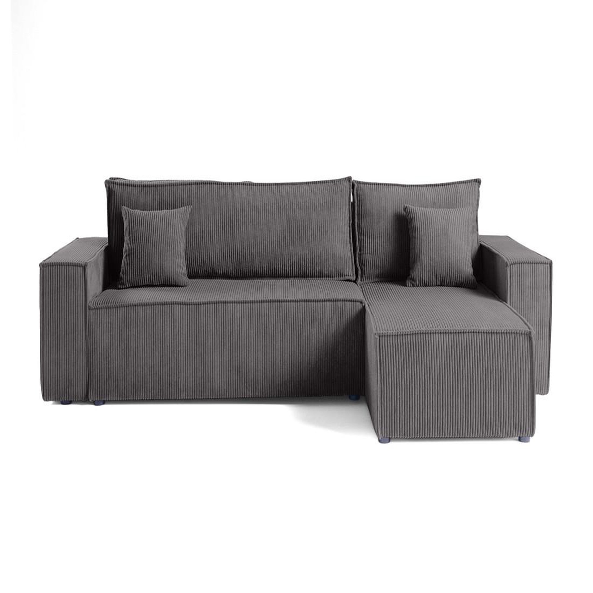 Voir la diapositive 1 : BEST MOBILIER Cezanne - canapé d'angle réversible - 4 places - convertible avec coffre - en velours côtelé