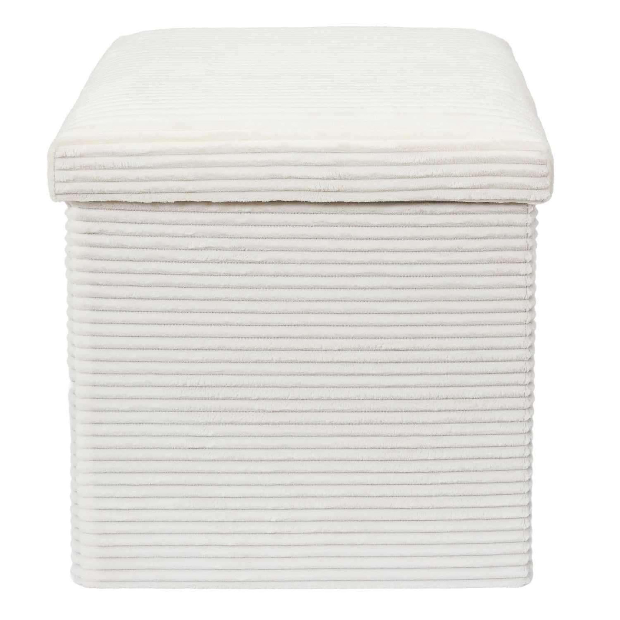Voir la diapositive 4 : The Home Deco Factory Pouf de rangement pliable effet côtelé