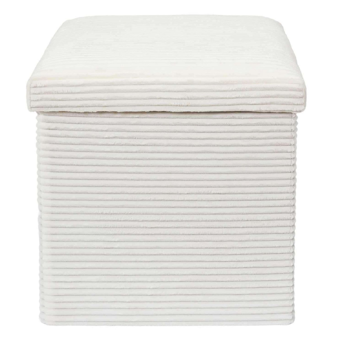 The Home Deco Factory Pouf de rangement pliable effet côtelé
