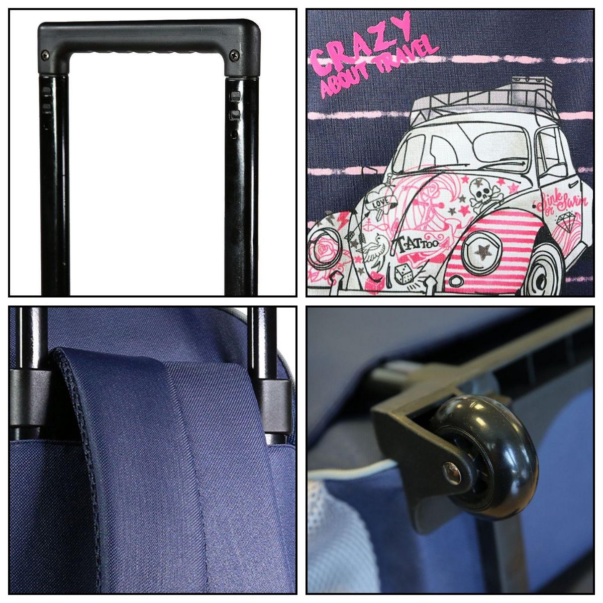 Bagtrotter BAGTROTTER Sac à dos à roulettes Offshore Bleu Voiture