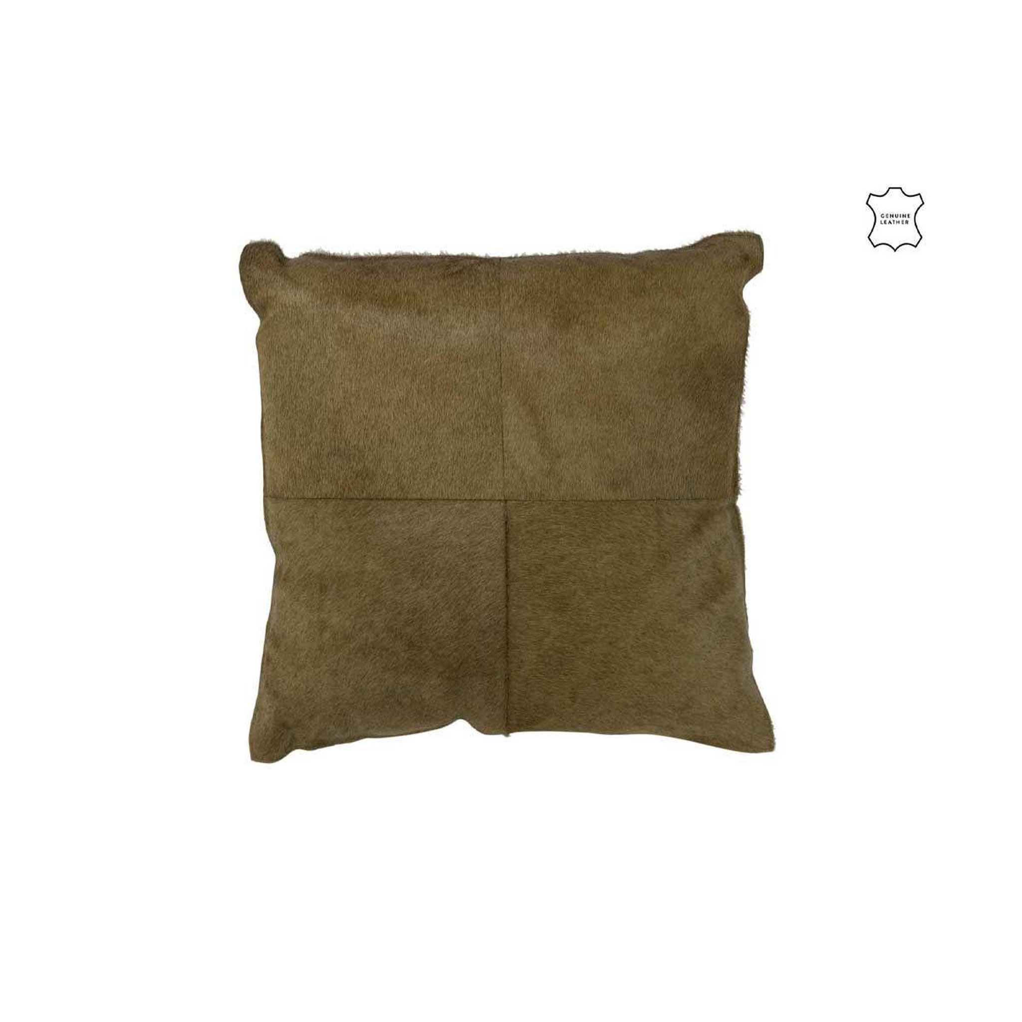 Voir la diapositive 2 : J-LINE Coussin effet peau  norbert  45x45cm vert olive