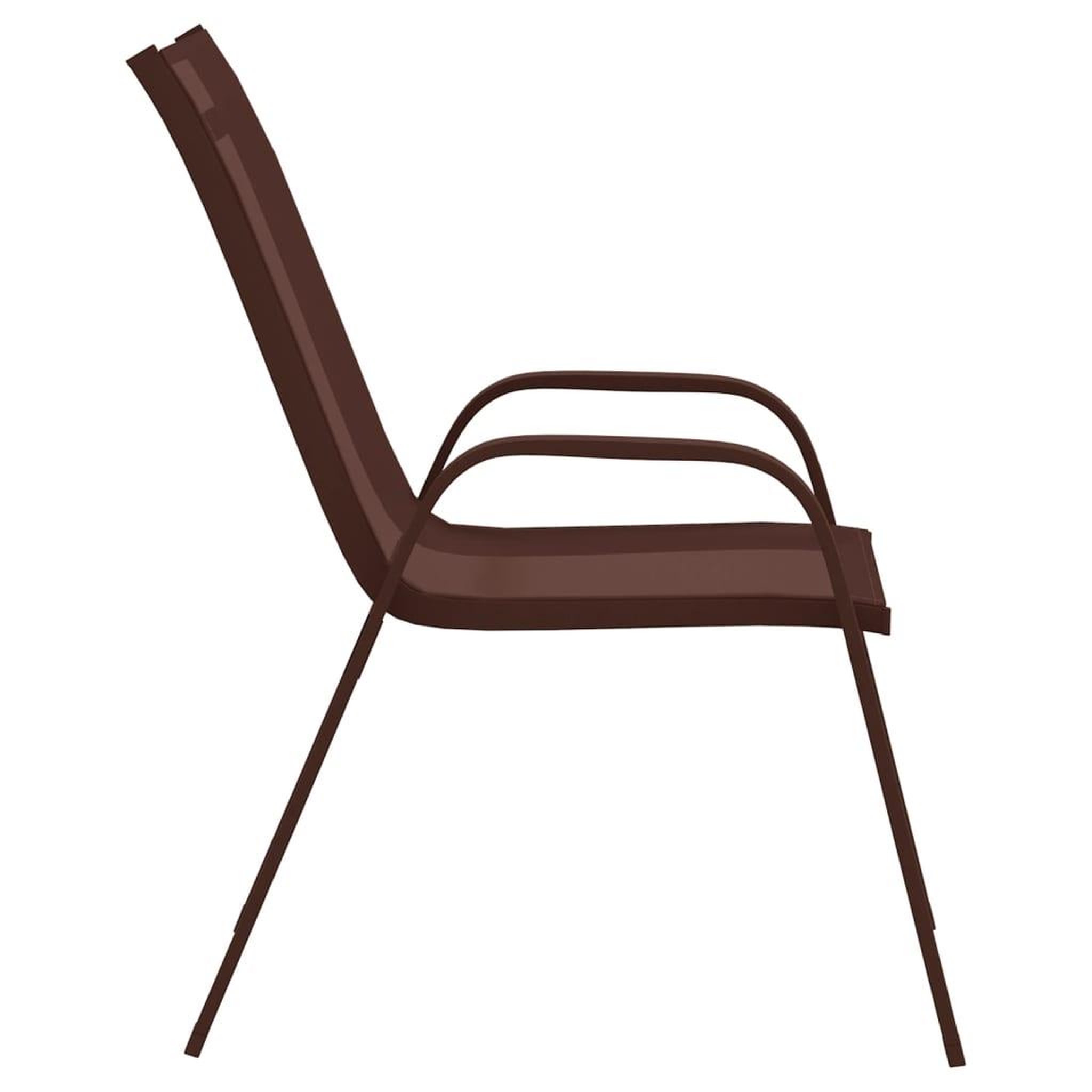 Voir la diapositive 4 : VIDAXL Chaises empilables de jardin lot de 2 Marron Tissu textilene