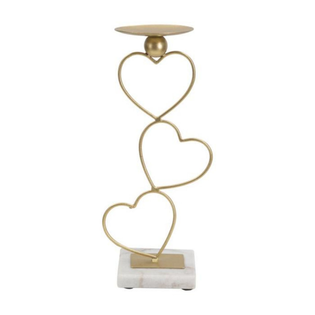 Paris Prix Bougeoir Design en Métal  Cœurs  32cm Or