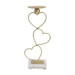 Paris Prix Bougeoir Design en Métal  Cœurs  32cm Or