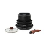 Arthur Martin Batterie de cuisine 8 pieces ARTHUR MARTIN - Aluminium - Poignée Bois - Tous feux dont induction