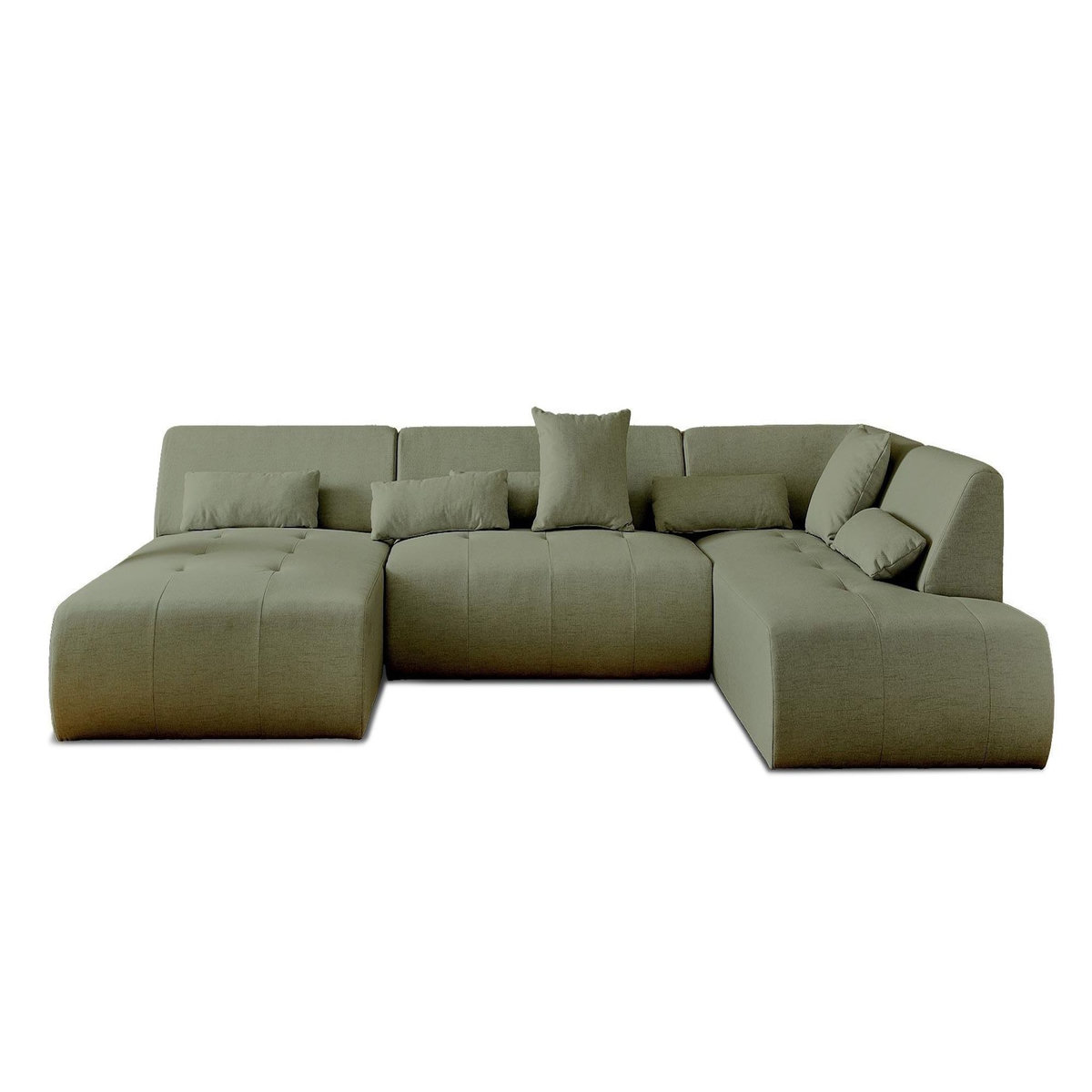 LISA DESIGN Onyx - canapé panoramique d'angle droit 7 places - en tissu