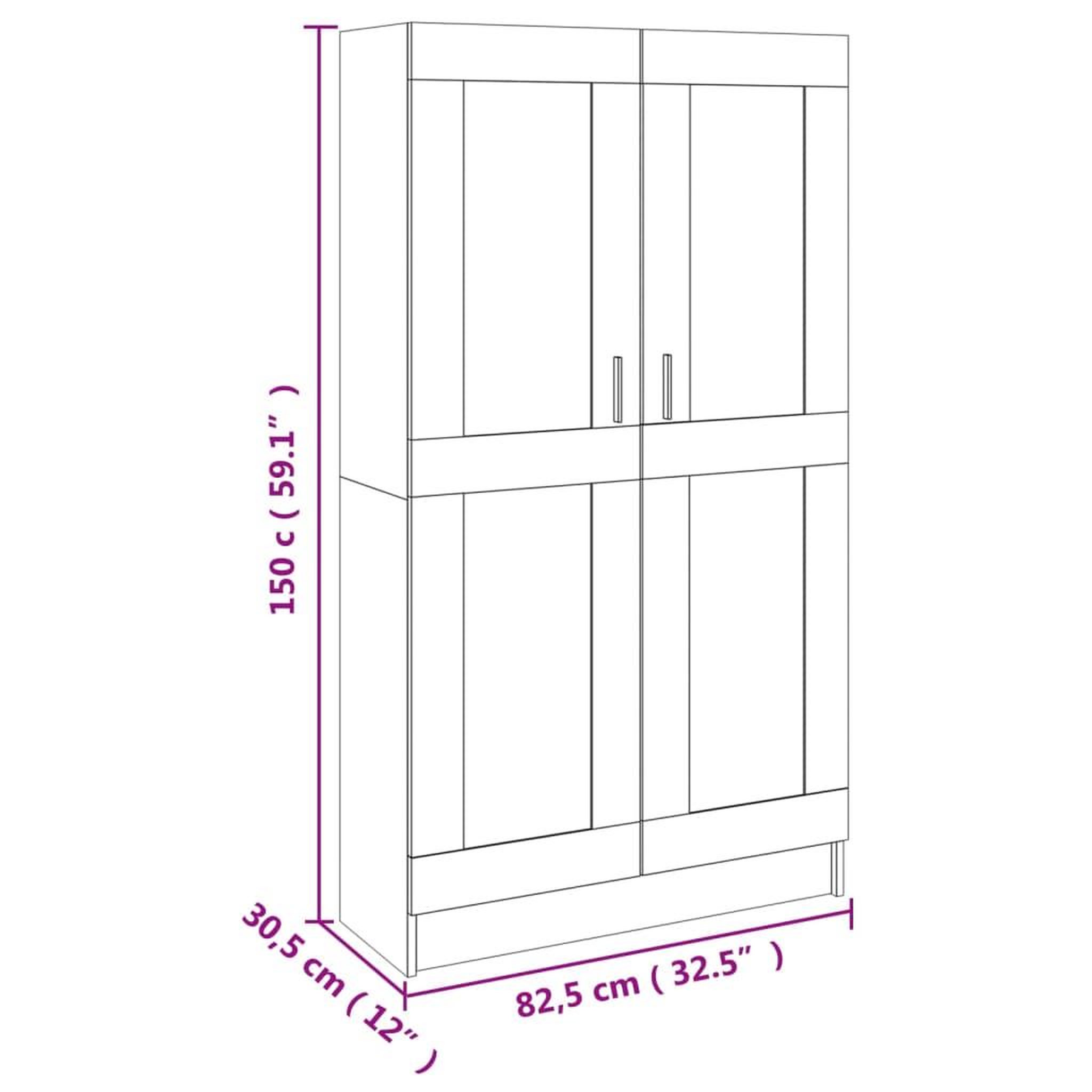 Voir la diapositive 6 : VIDAXL Bibliotheque Chene sonoma 82,5x30,5x150 cm Bois d'ingenierie