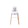 Voir la diapositive 2 : COMBELLE Chaise Haute Fixe Lili Hybride en Bois Blanc - Mobilier de Puériculture Artisanale