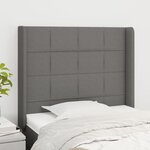 VIDAXL Tete de lit avec oreilles Gris fonce 103x16x118/128 cm Tissu