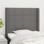 Voir la diapositive 1 : VIDAXL Tete de lit avec oreilles Gris fonce 103x16x118/128 cm Tissu