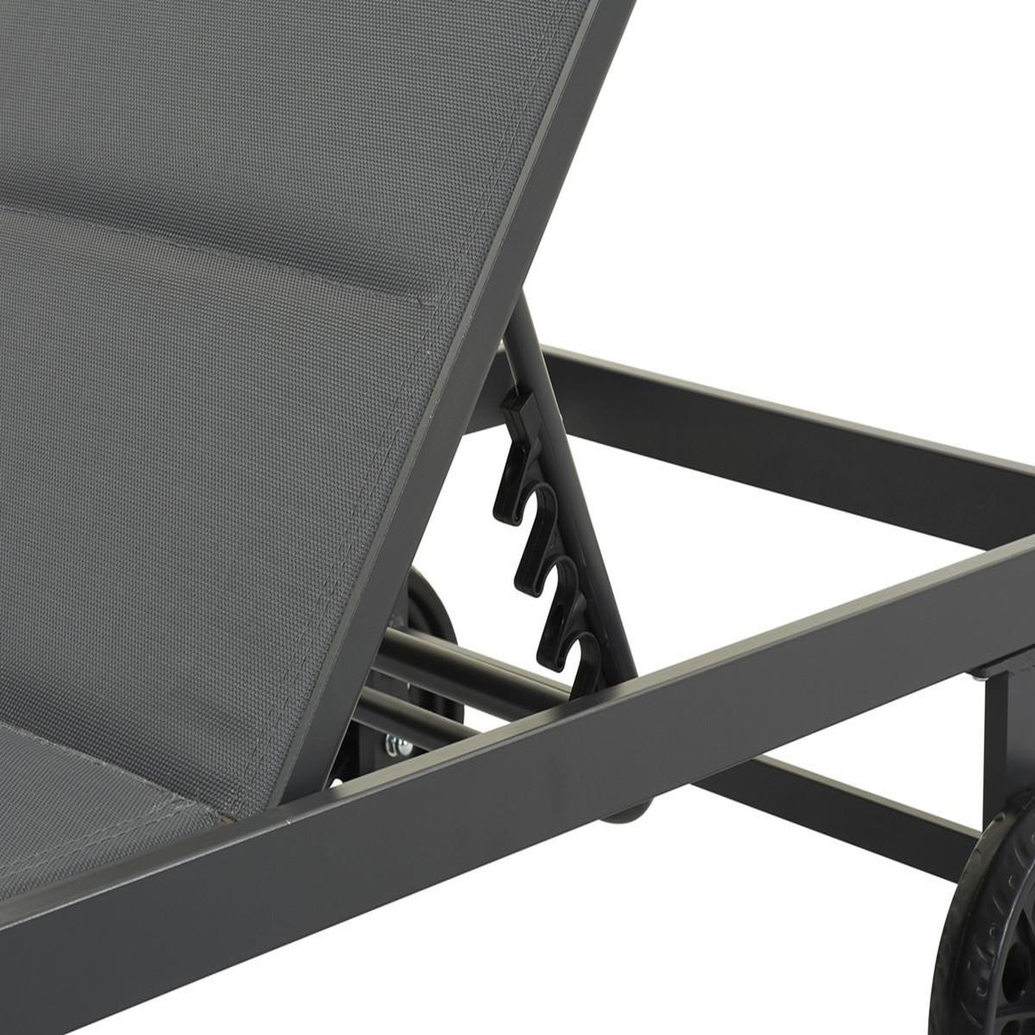 Voir la diapositive 2 : Habitat et Jardin Bain de soleil textilène matelassé et aluminium  bella  - phoenix - gris foncé