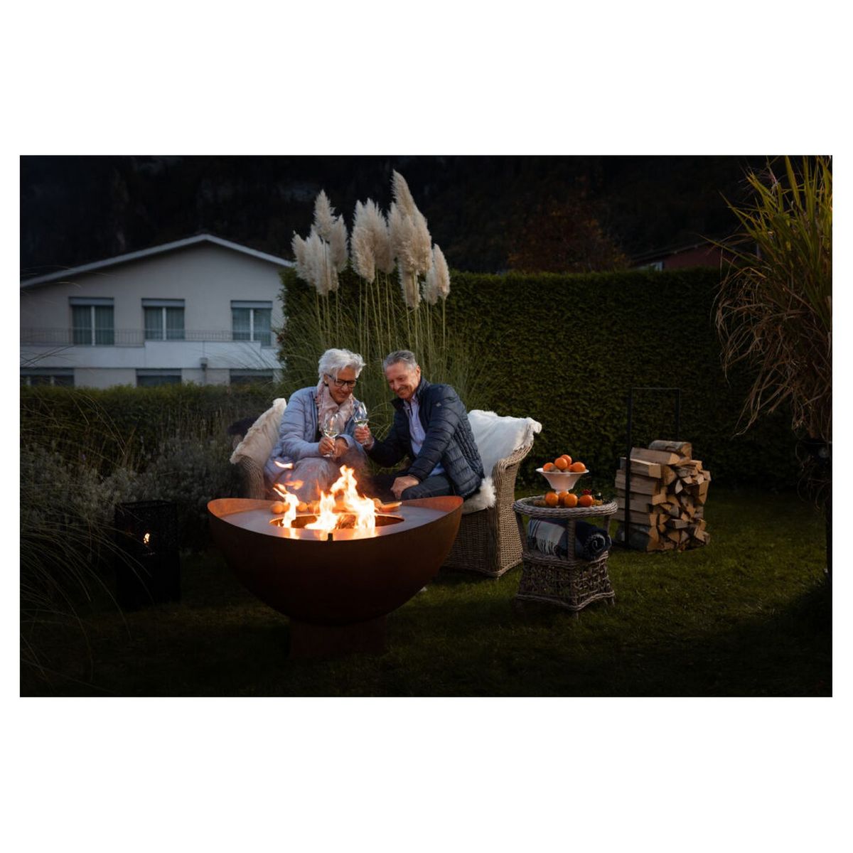 Brasero Feu du jardin Ø 98 x 57 cm WAVE - Brun