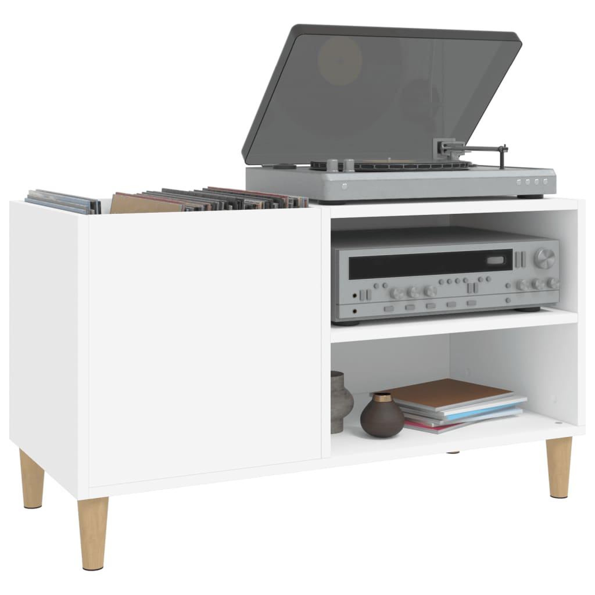 Voir la diapositive 4 : VIDAXL Armoire a disques blanc 84,5x38x48 cm bois d'ingenierie