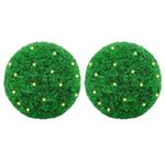 VIDAXL Boules de buis artificielles avec lumieres LED 2 pcs vert 52 cm