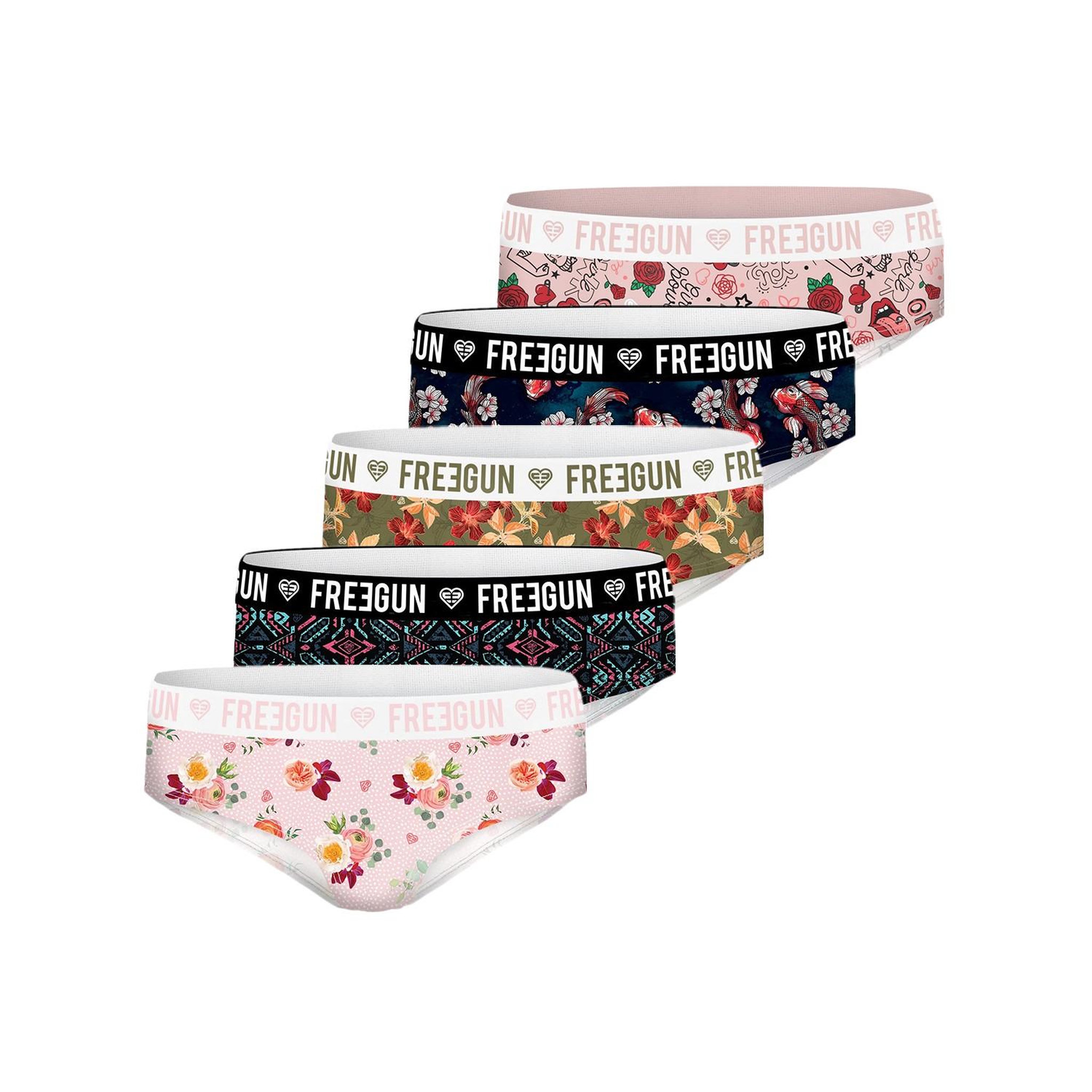 Voir la diapositive 2 : FREEGUN Pack surprise de 5 boxers microfibre femme