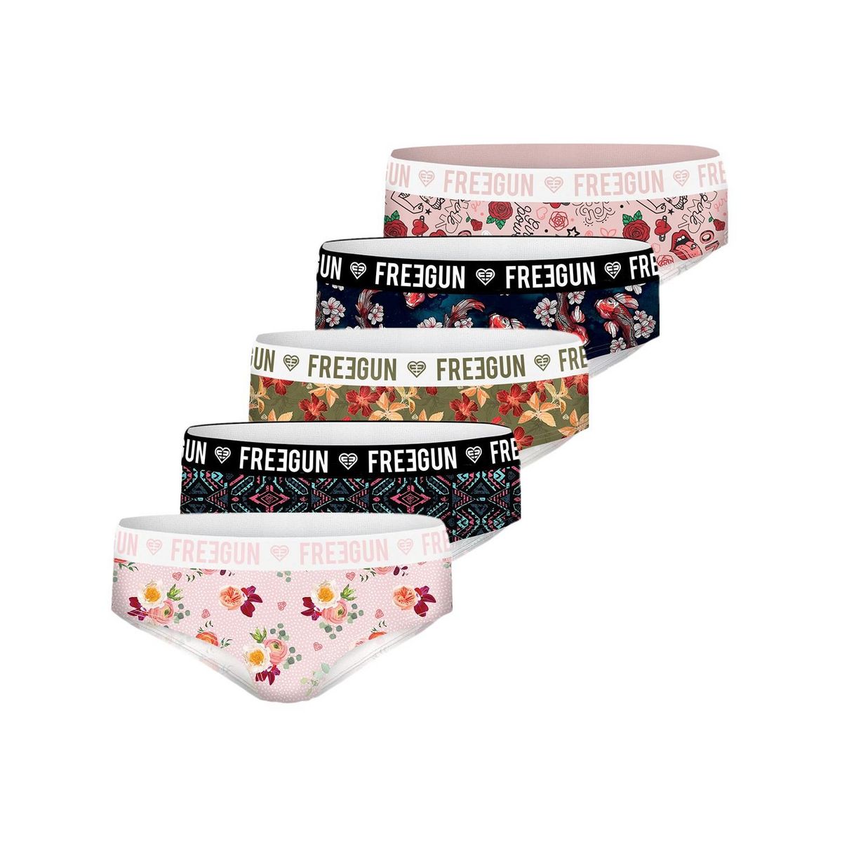 FREEGUN Pack Surprise de 5 Boxers microfibre femme