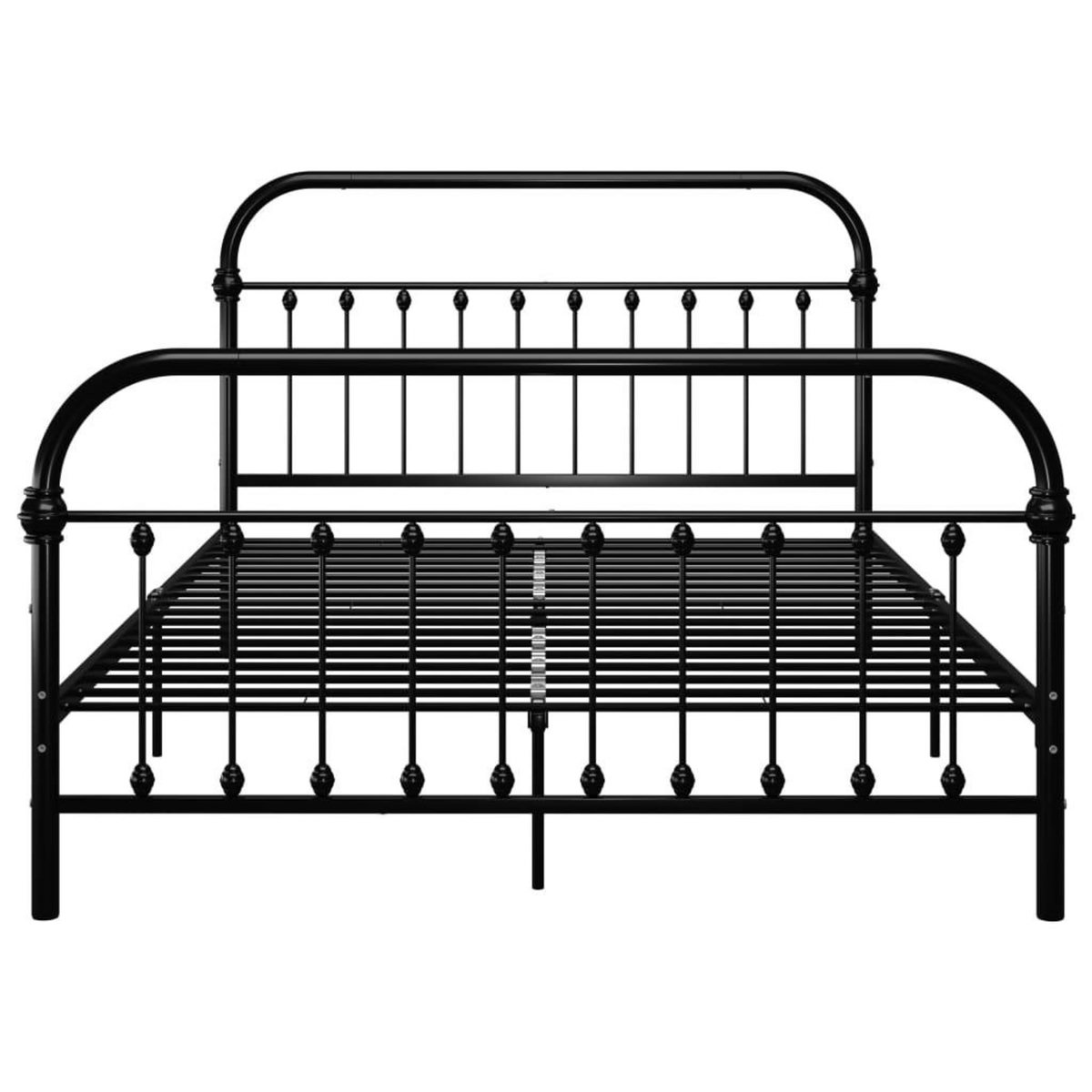 VIDAXL Cadre de lit sans matelas et tete de lit noir 160x200 cm metal