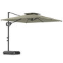 Voir la diapositive 1 : OUTSUNNY Parasol déporté carré double toit polyester gris clair