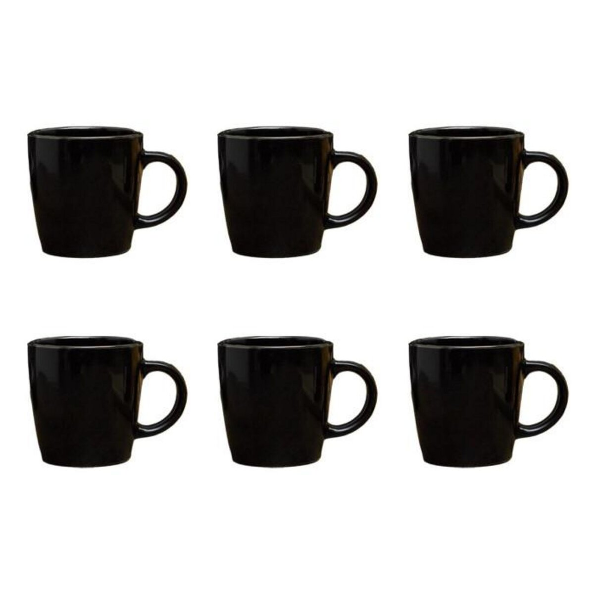 Paris Prix Lot de 6 Mugs en Céramique  Lounge  40cl Noir