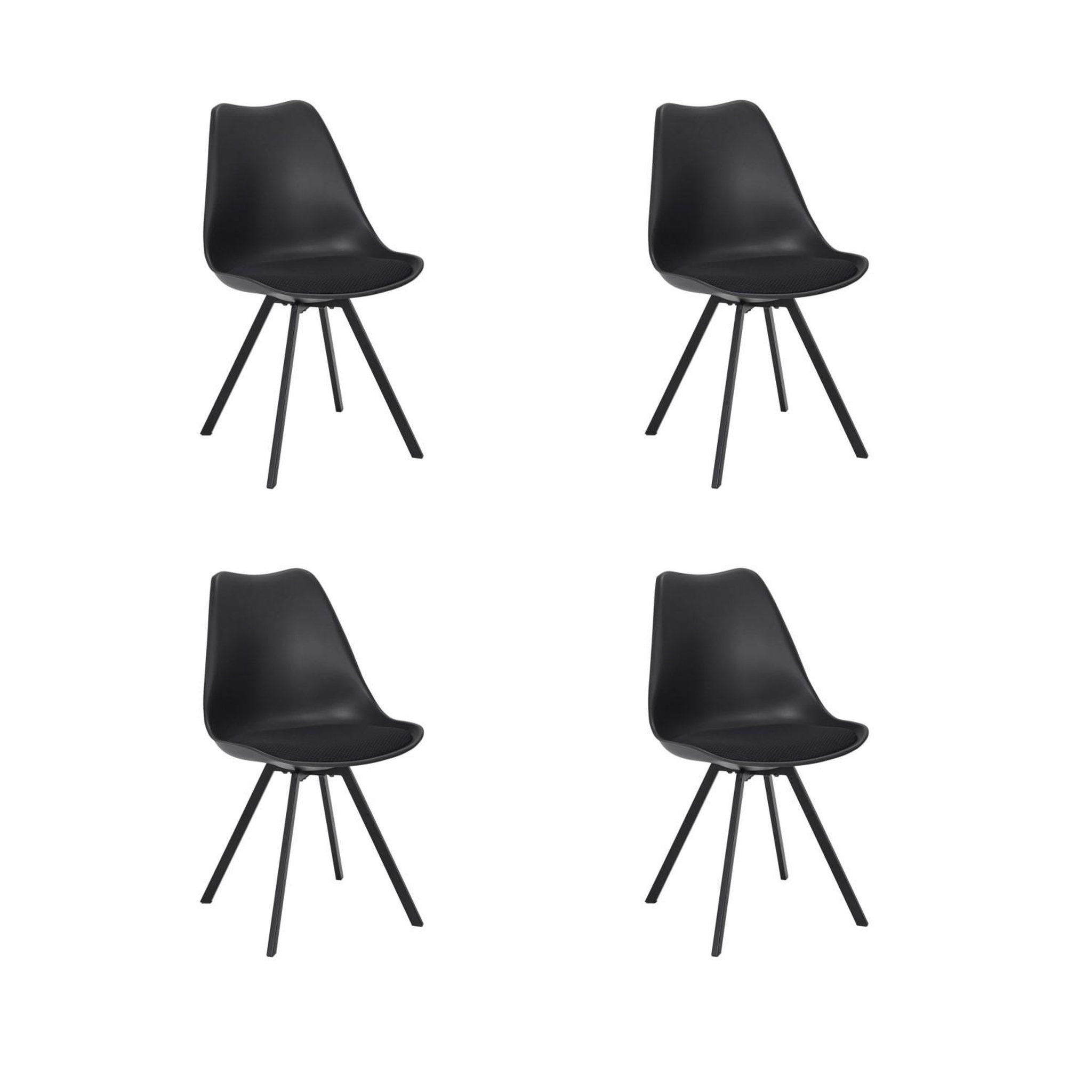 Voir la diapositive 1 : TOILINUX Lot de 4 chaises avec coussin ATOME