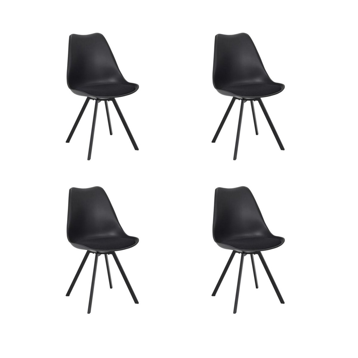 TOILINUX Lot de 4 chaises avec coussin ATOME