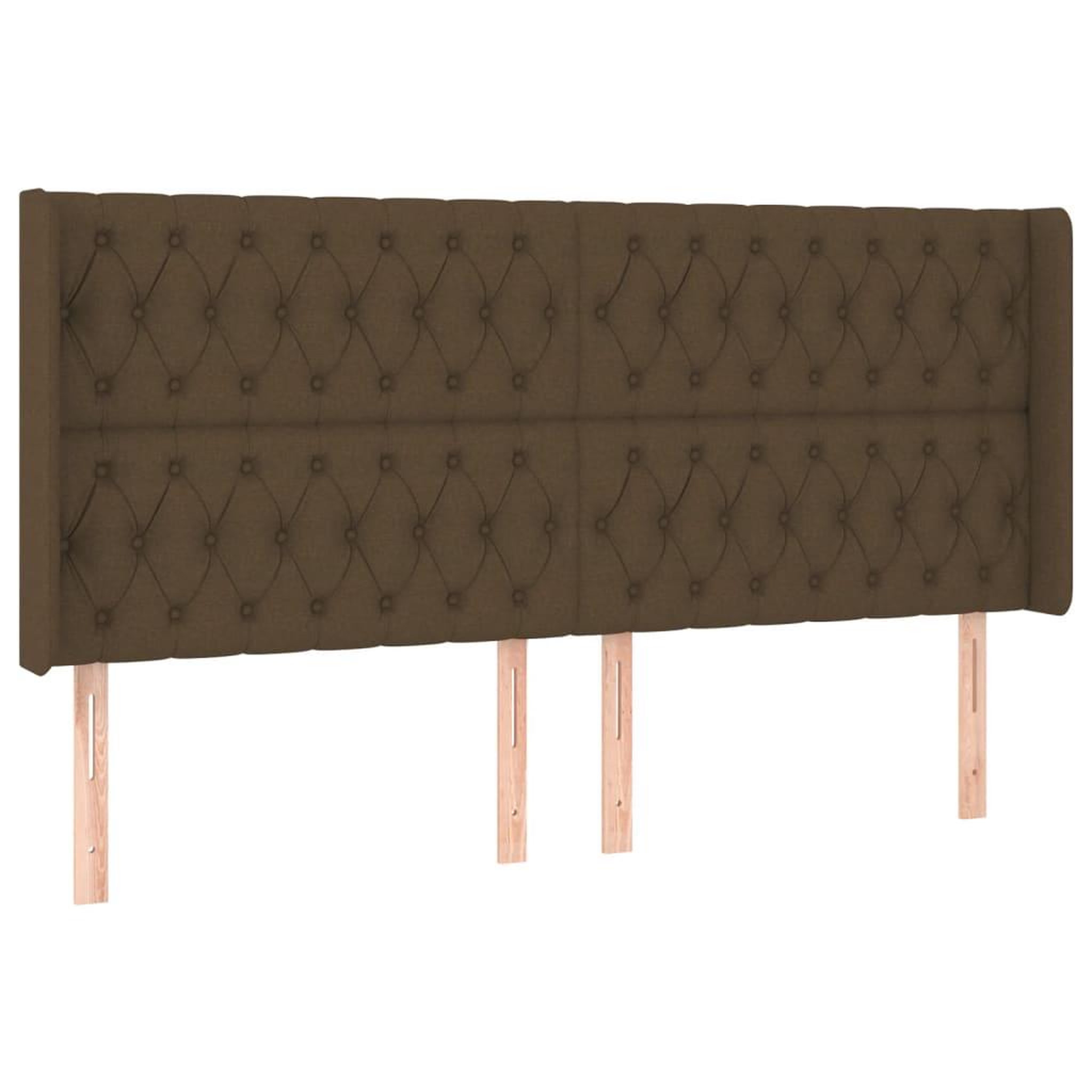 Voir la diapositive 3 : VIDAXL Tete de lit a LED Marron fonce 203x16x118/128 cm Tissu