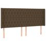 Voir la diapositive 3 : VIDAXL Tete de lit a LED Marron fonce 203x16x118/128 cm Tissu