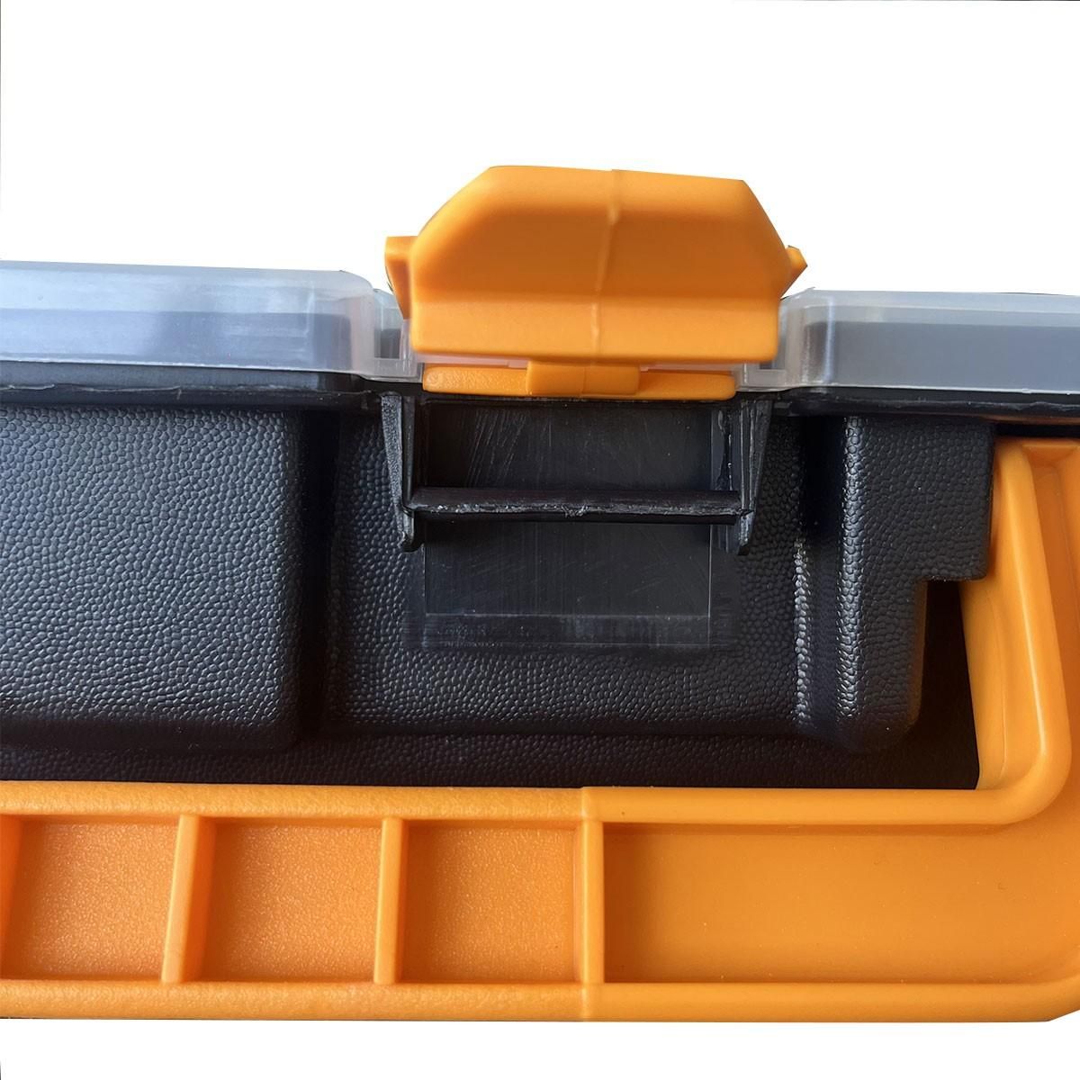ART PLAST Boîte de rangement professionnelle Organiseur 23 compartiments amovibles Noir Orange 44.3 x 31.7 x 8 cm ARTPLAST