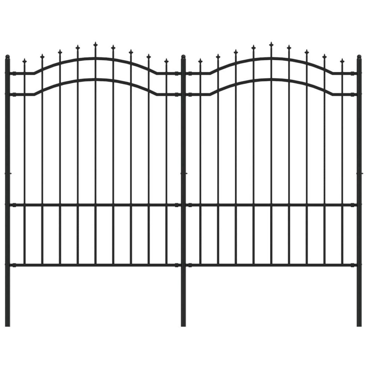 VIDAXL Cloture de jardin avec sommet de lance Noir 190 cm