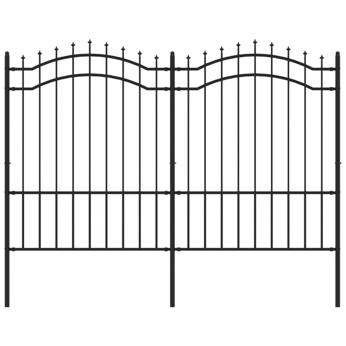 VIDAXL Cloture de jardin avec sommet de lance Noir 190 cm