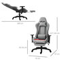 Voir la diapositive 3 : VINSETTO Vinsetto Fauteuil de bureau manager grand confort repose-pied tétière + coussin lombaires intégrés dossier inclinable accoudoirs réglables lin gris