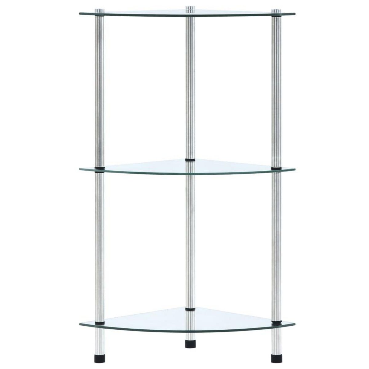 VIDAXL Etagere 3 niveaux Transparent 30x30x67 cm Verre trempe
