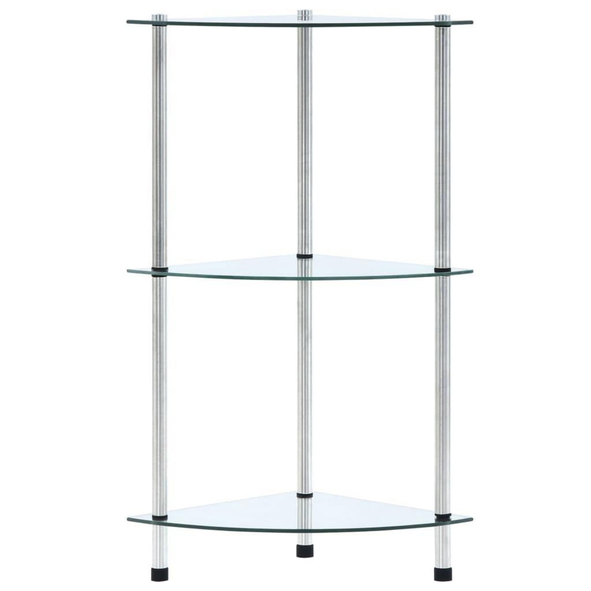VIDAXL Etagere 3 niveaux Transparent 30x30x67 cm Verre trempe