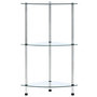 Voir la diapositive 2 : VIDAXL Etagere 3 niveaux Transparent 30x30x67 cm Verre trempe