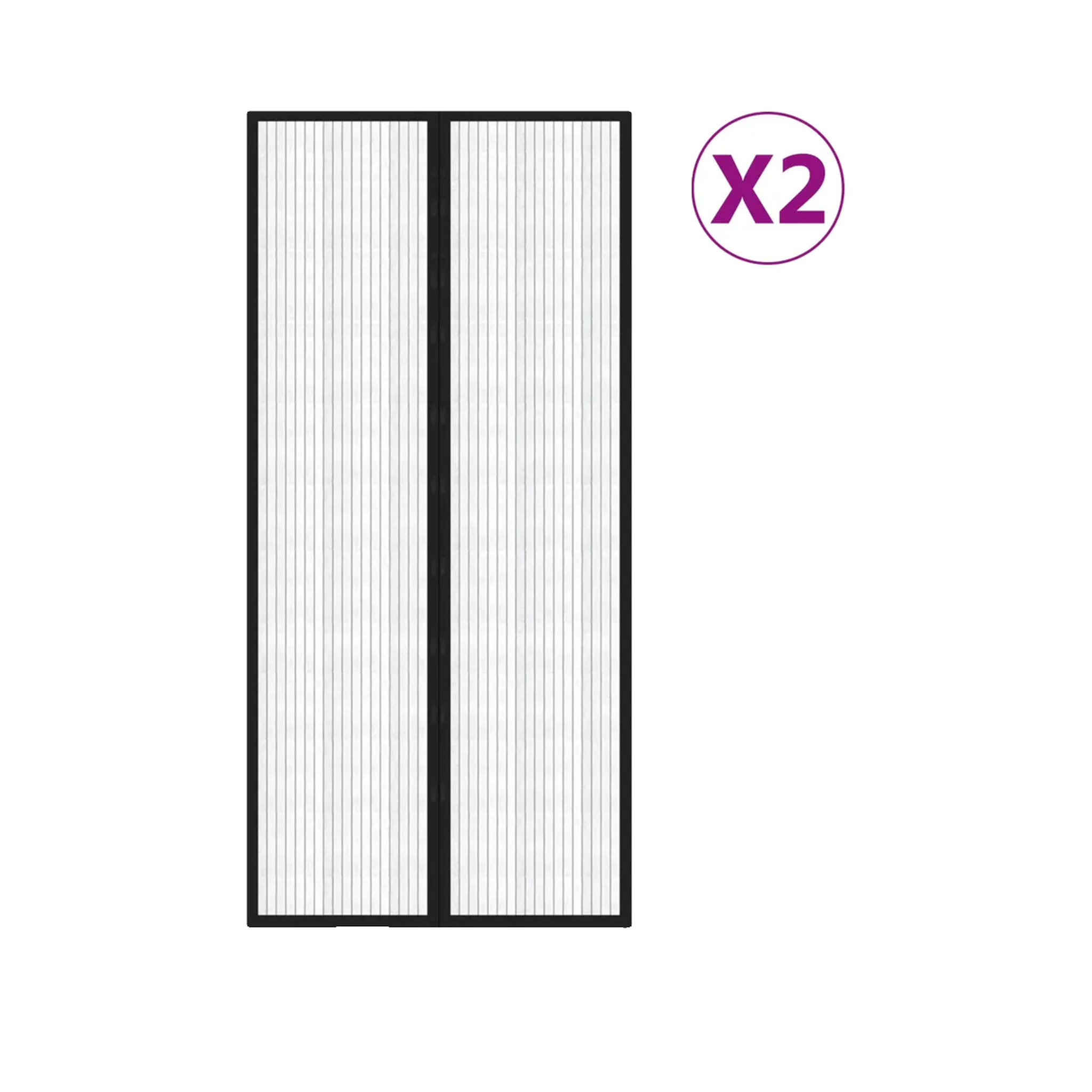 Voir la diapositive 2 : VIDAXL Moustiquaire VidaXL insect screen curtain 2 pcs noire
